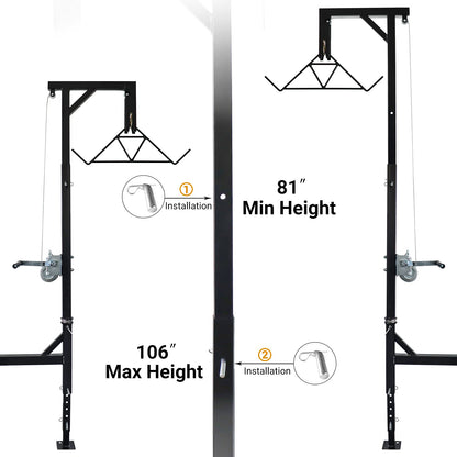 Highwild Truck Hitch Game Hoist & Gambrel - 500lbs with 360 Degree Swivel - Complete Hoist Kit (Included Winch/Gambrel)