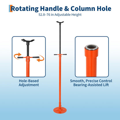EliteEdge 2 Pack Underhoist Support Stand, 1653 LBS Screw Jack Stand with Adjustable 52"-76" Height, 3/4 Ton Under Hoist Support Stand for Vehicle Lifting & Support