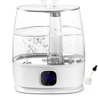 Humidifiers for Bedroom Home, 6L Cool and Warm Mist Air Humidifier for Large Room Baby Nursery, 50H Easy Clean and Top Fill, Quiet with Ultrasonic, Essential Oils, Auto Mode, for House, Plants