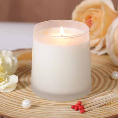 DARJEN 12 Pack Frosted White Candle Jars for Making Candles- 9 OZ Empty Glass Candle Making Jars with Making Kits, Candle Making Supplies Candle Containers for Home DIY & GIFS