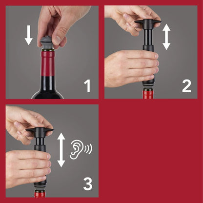 Vacu Vin Wine Saver Vacuum Stoppers Set of 4 – Grey