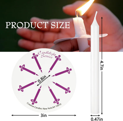 YOROXRG 100 pcs Church Candles with Drip Protectors for Devotional Candlelight Vigil Service, Unscented White 5" H X 1/2" D, No Smoke, Shabbat, Praye