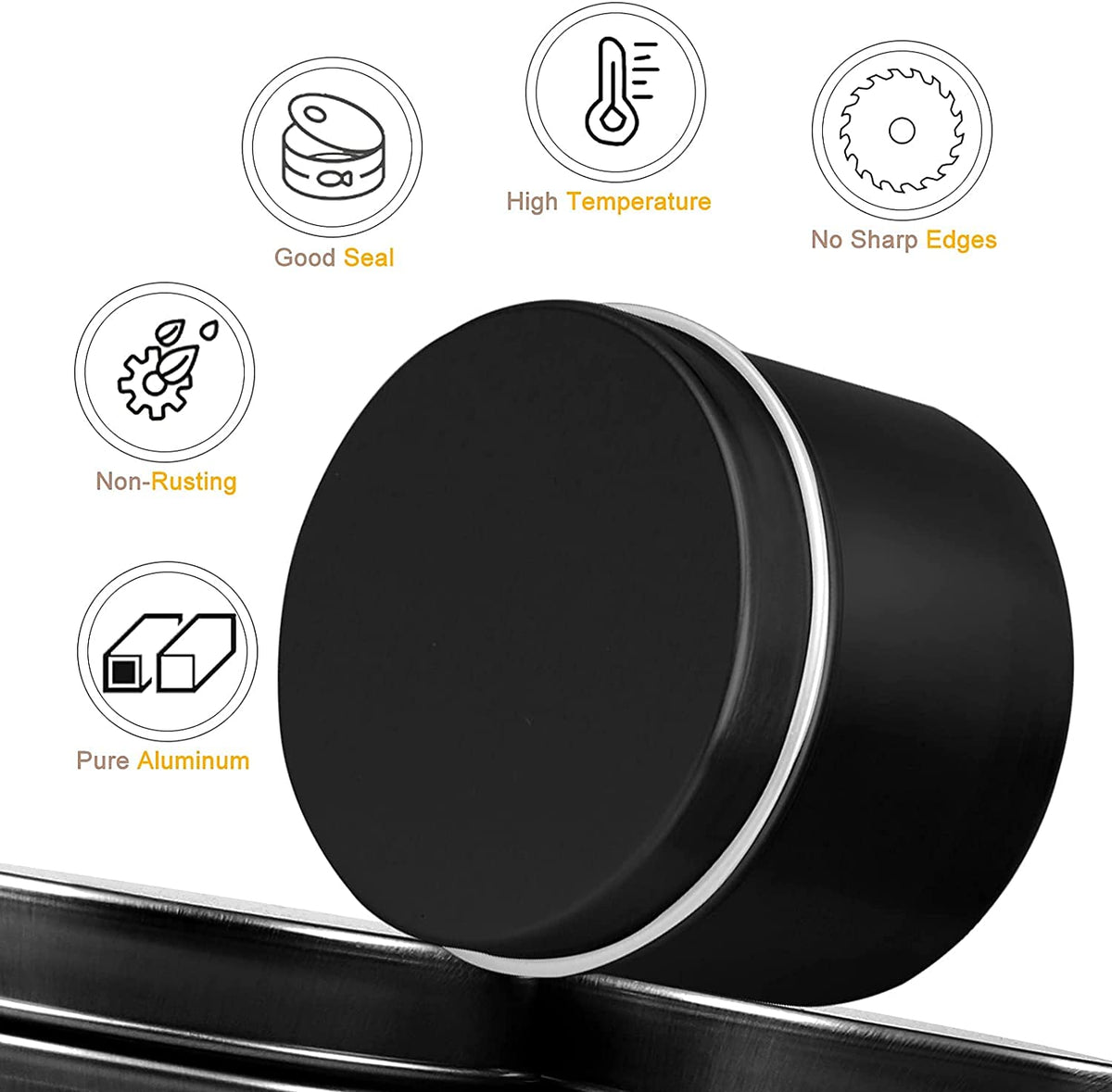 DINGPAI Candle Tins - 27 Black Metal Containers, 2oz Each, DIY Candle Making, Arts & Crafts, Storage & Gifts