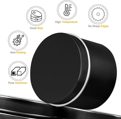 DINGPAI Candle Tins - 27 Black Metal Containers, 2oz Each, DIY Candle Making, Arts & Crafts, Storage & Gifts
