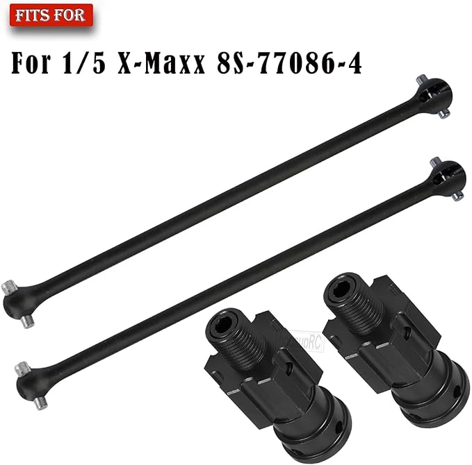 RC 10MM Drive Shaft CVD &amp Wheel Hex Hubs Upgrades Part for 1/5 X Maxx 8S Monster Truck45# Steel Driveshaft Front Rear Axles &amp Aluminum Wheel Nut &amp Wheel Hex Hops UpBlack