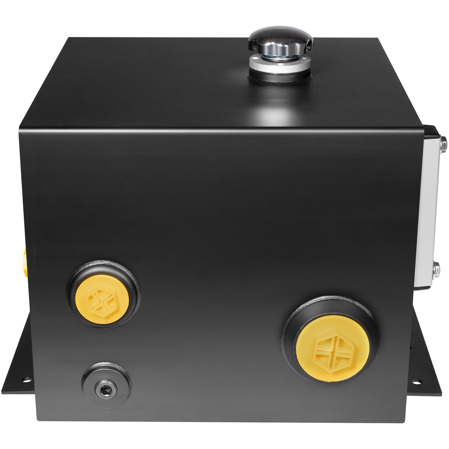 7-Gallon Hydraulic Fluid Reservoir Oil Tank for Tractors, Trucks & Log Splitters, Built-in Sight Gauge Temp Gauge Combo, Heavy Duty Steel Oil Tank Horizontal-Mount