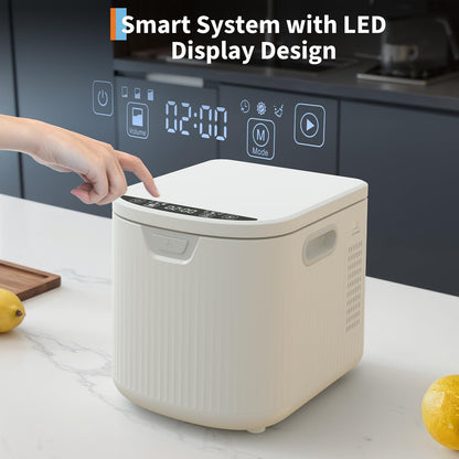 Homfan 2.5L Electric Composter Countertop, 3 Modes Kitchen Smart Compost Bin with Auto Cleaning, LED Display, Turns Kitchen Waste Into Dry Manure, Low Noise Food Waste Compost Machine