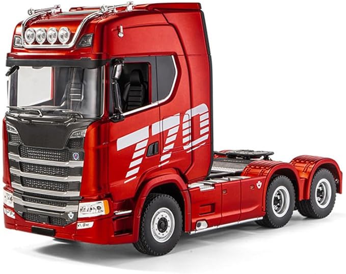 1/18 Scale Remote Control Semi Trailer 770S Heavy Duty RC Tractor Truck with Rear Wheel Drive RC Simulation Engineering Vehicle Model for Adults