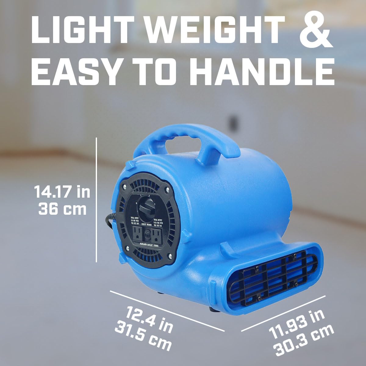 BLOTEK 1/2hp 2800CFM Speed Air Mover Carpet Dryer Floor Fan Cooling Fan - Industrial Heavy Duty Abanico de Piso Blower Fan with High Power for Commercial and Industrial Use