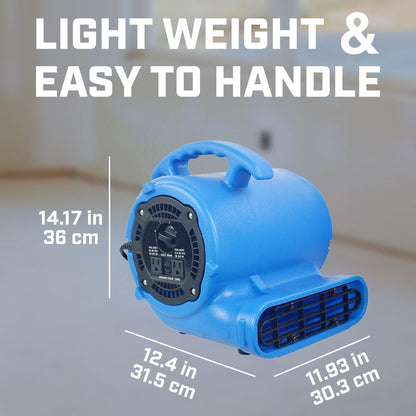 BLOTEK 1/2hp 2800CFM Speed Air Mover Carpet Dryer Floor Fan Cooling Fan - Industrial Heavy Duty Abanico de Piso Blower Fan with High Power for Commercial and Industrial Use