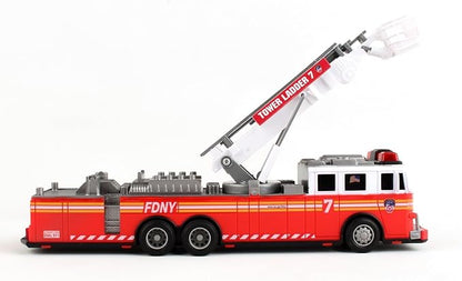 Daron FDNY Radio Control Ladder Truck – Officially Licensed Fire Department of New York RC Fire Truck Toy with Lights &amp Sounds – Extendable Swivel Ladder – Kids Ages 3+