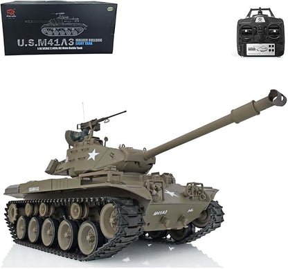Heng Long US in Stock RTR RC Tank 2.4Ghz 1/16 Scale 7.0 Plastic Walker Bulldog IR Combat Model 3839 with Lifting Barrel Sound Light Smoking Generator 340 Rotating Turret Airsoft