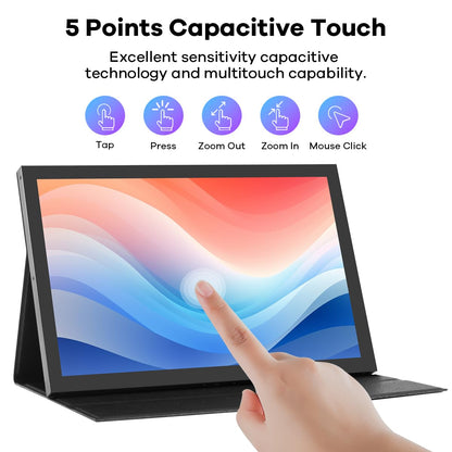 Hosyond 10.1" LCD Touchscreen IPS Monitor 1280x800 Portable Screen HDMI Display Built-in Speakers with Shell for Raspberry Pi 5/Pi 4/3B+ Xbox PS4 Windows 7/8/10
