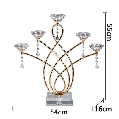 XILIN-1987 Candle Holderss Crystal Candlestick Living Room Porch Restaurant Study Decoration Desktop Candle Holder Decorative Candlestick (Size : C)