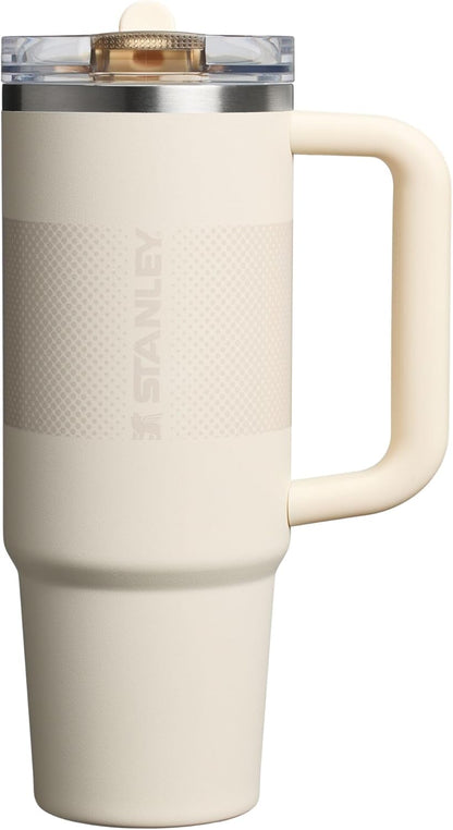 STANLEY Quencher ProTour 30 oz Tumbler - Leakproof Lid, Built-In Straw & Handle | Insulated, BPA-Free | Cream Fade