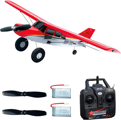 QIDI-560 M7 Off-Road Aircraft 3D RC Plane One-Key Hanging Stunt Fixed Wing with Wind Resistant Flight Control for Beginner and Experienced Ready to Fly RTF(Red)