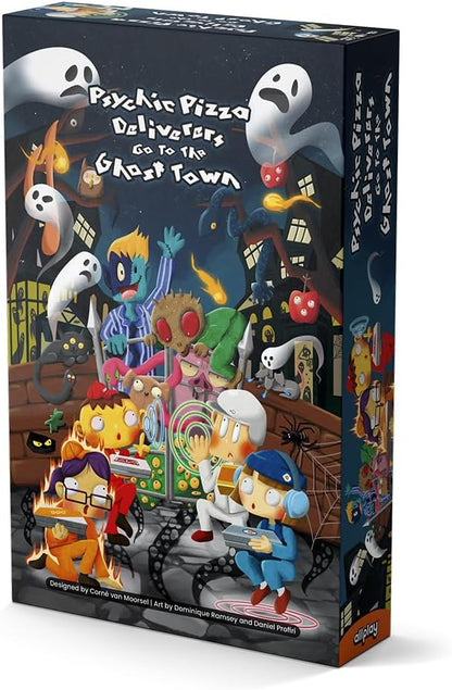 Psychic Pizza Deliverers Go to The Ghost Town - Board Game - 3-5 Players - 30-45 Minutes Play Time