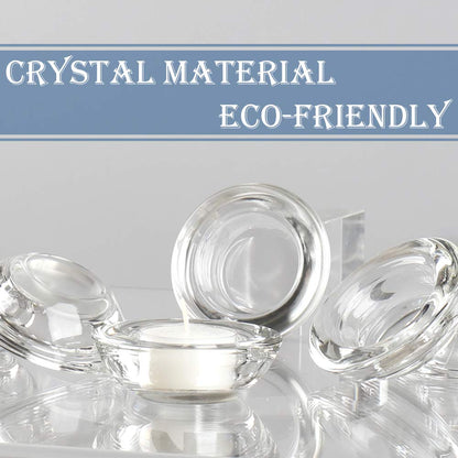 ELIVIA Clear Tealight Candle Holders - Set of 24, Round Chunky Glass Candle Holder, 3" Diameter - CH01