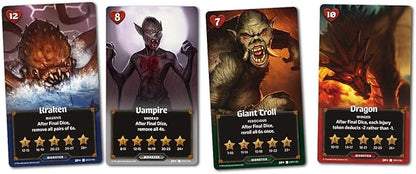 Monsters &amp Minions - Expansion for Roll Player Board Game | Adds End-Game Monsters 5th Player New Dice and 170+ Cards | Dice Drafting Family Game for 1-5 Players Ages 14+ | Thunderworks Games