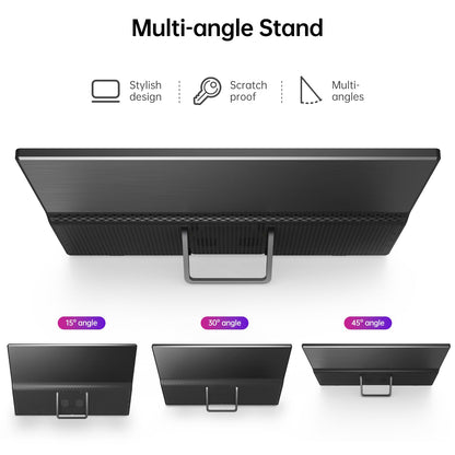 Yxk Portable Monitor 15.6 Inch 1080P 60Hz IPS HDR Ultra-Slim Travel Monitor with Dual Speakers USB-C HDMI Second Screen for Laptop PC Mac Phone Xbox PS4/5 Switch, VESA Kickstand, Zero Frame Gaming