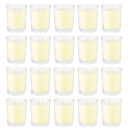 Set of 20 x 2.0 oz Votive Citronella Candles in Glass Cup Decorative Candle Yellow Citronella Tea Lights Indoor Outdoor Patio Scented Candles Bulk…