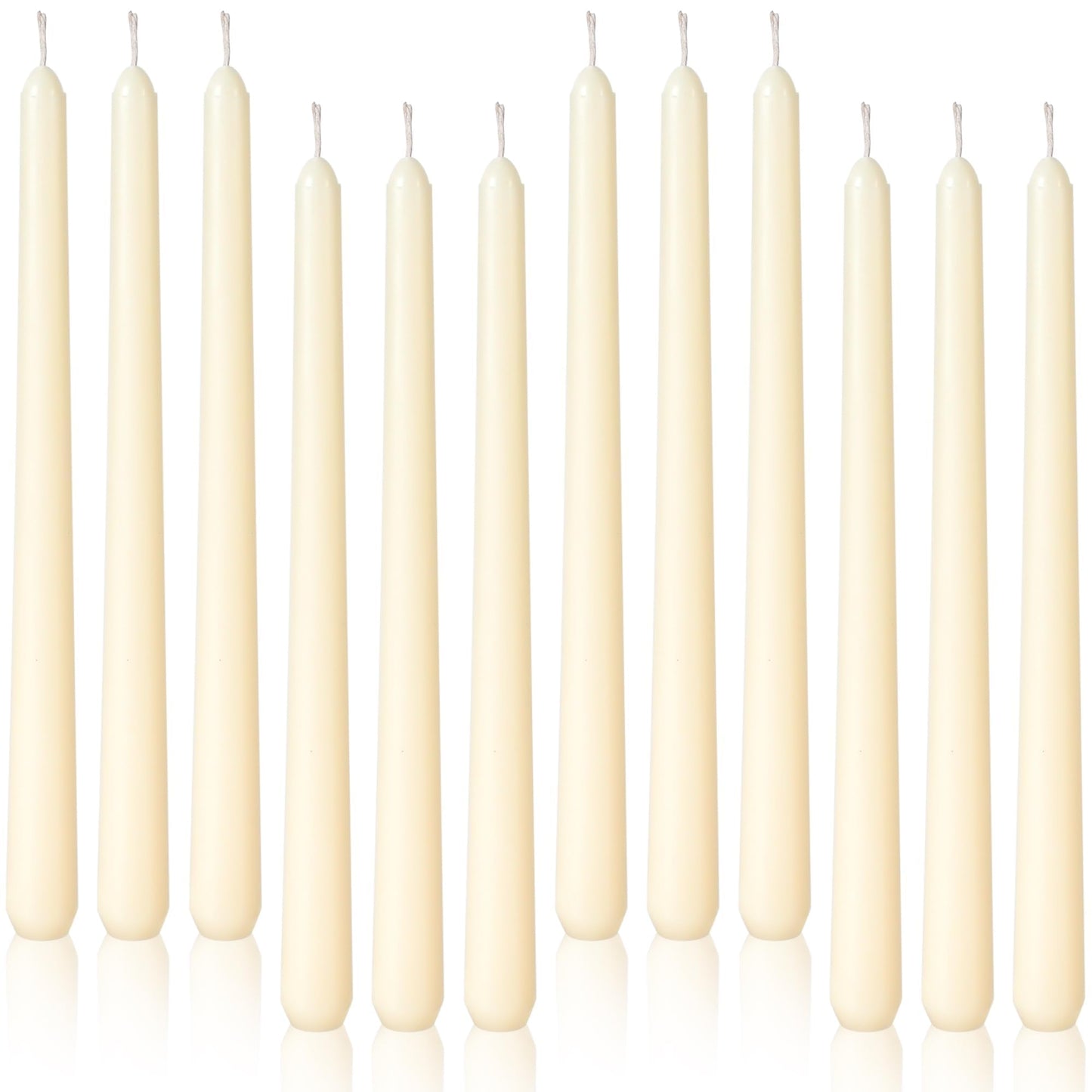 Viyffo Taper Candles, 10 Inch, 12 Pack, Ivory – Unscented, Dripless & Smokeless Design, Up to 8-Hour Burn – Tall Candlesticks for Wedding, Dinner & Home Decor