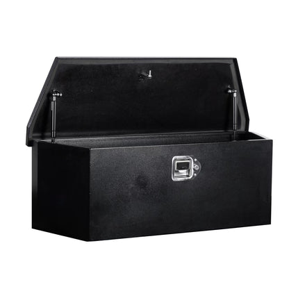 YRCHOFQU 35 Inch Underbody Truck Tool Box Steel Metal Trailer Tongue Box with Handled-Lock Waterproof Heavy Duty Organizer for Trucks RVs ATVs 35x11.8x11.8 Inch Black