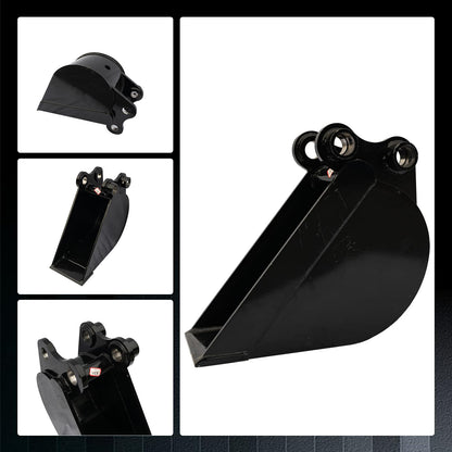 No Teeth Mini Excavator Bucket, Flat Tooth Backhoe Attachment, Small Digger Buckets, for Excavators, Span: 90MM/3.54in, Hole Diameter: 25MM/0.98in, Center Wheelbase: 90MM/3.54in (20cm/7.87in)