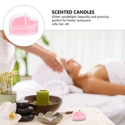 NOLITOY 9pcs Heart-Shaped Aromatherapy Candles for Valentine Day Smokeless Tealight Candles PVC Box Create Romantic Atmosphere for Proposals and Weddings