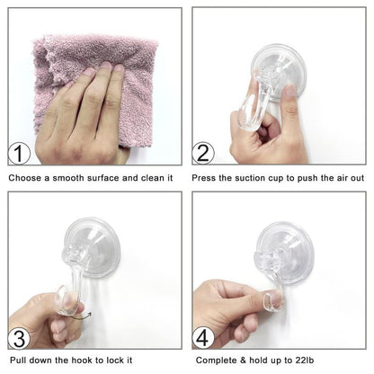 STAMI PLET 2 Pack Suction Cup Wreath Hanger,Large Clear Removable Suction Cup Wreath Hooks 22BL Strong Window Glass Wreath Holder Use for Halloween Christmas Decor