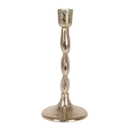 Bloomingville Cast Aluminum Stacked Taper Holder, Silver Finish