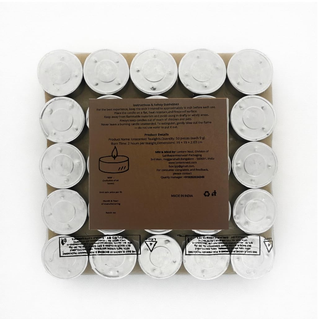 Lantern Nest Unscented Tealight Candles