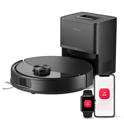 roborock Q10 S5+ Robot Vacuum and Mop, 10,000Pa Suction, Upgraded from Q8 max+, 70 Days Self-Emptying, Obstacle Avoidance, Sonic Mopping, Dual Anti-Tangle Design, Auto Mop Lifting, Black