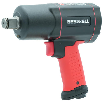 BESWELL 3/4-Inch Air Impact Wrench, Heavy Duty Pneumatic Tool with 1695 Ft-Lbs Max Torque, Twin Hammer Impact Gun for Commercial Truck Service, Agriculture Equipment and Construction Use etc - BW-134K