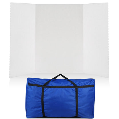 Paterr Trifold Poster Board with Storage Bag, Hook and Loop Fabric, Foldable 3 Panel Presentation Board for Science Fair and Exhibitions(White,72 x 36 Inch)