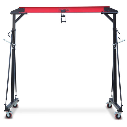 2.5/2/1T Adjustable Gantry Crane, 2200/4400/5500LBS Loading Capacity, Adjustable Height from 100.4 in to 147.6 in, Portable Shop Lift Hoist, for Factories, Construction Site, Warehouse, Car Repair