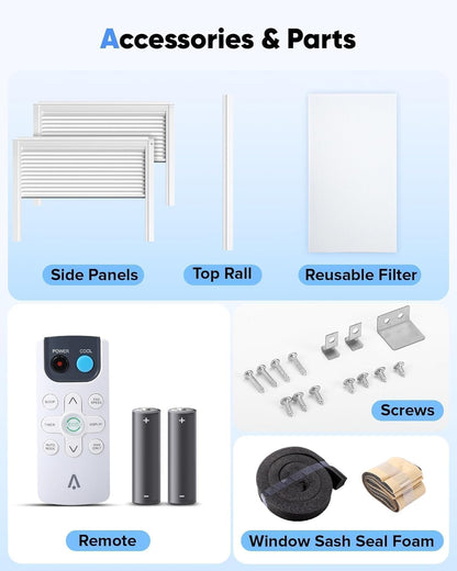 Garvee 8,000 Btu U-Shaped Window Air Conditioner, WiFi & App Control, Ultra Quiet, Enabled Saddle Window AC Unit Cools Up to 350 Sq. ft, Cooling, Dehumidifier, Flexible for Home/Office