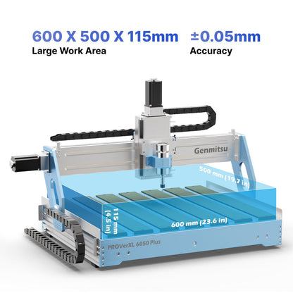 Genmitsu CNC Machine PROVerXL 6050 Plus for Metal Wood Acrylic MDF Carving + 710W CNC Compact Router Spindle Motor with LCD Digital Display