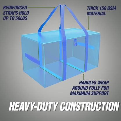 RUGGED RHINO Heavy Duty Extra Large Moving Bags - Durable Blue Storage Solution with Zipper & Strong Handles | 2 Pack