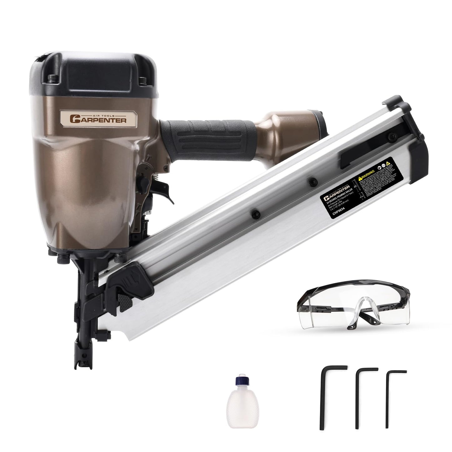 Carpenter Air Tools CHF9034 30-34 Degree Paper Collated Framing Nailer with 7 Year Warranty