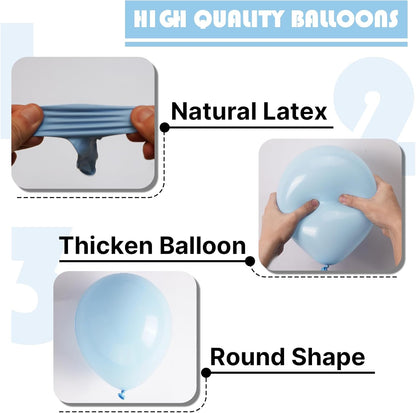 PartyWoo Baby Blue Balloon Arch Kit - 127pcs in Various Sizes for Graduation & Baby Showers