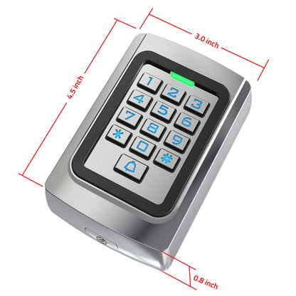 WiFi Access Control Keypad, 12V DC Wireless WiFi TUYA Door Keypad, PIN Code & ID Card Metal Key pad, IP68 Waterproof, 2000 Users, for Garage Door, Gate Opener and Access Control Systems