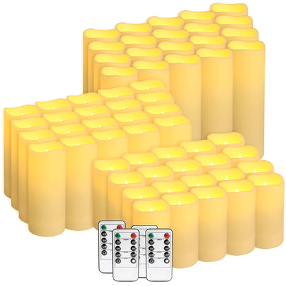 Wfmolcand 48-Pack LED Flameless Candles with Remote Control - Perfect for Home, Parties, and Special Occasions - Create a Magical Ambiance Effortlessly(Three Sizes)