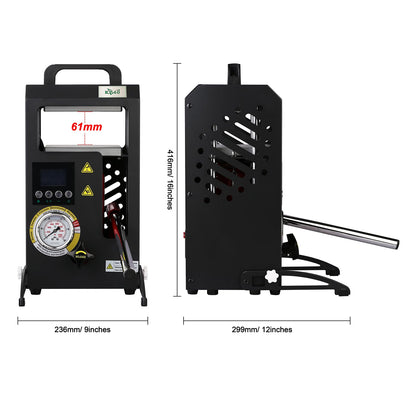 10 Tons Heat Press Machine with 5.5" X 5.5" Dual Heated Plates Manual Press with LCD Digital Display Screen & Precise Pressure Gauge 110V/220V