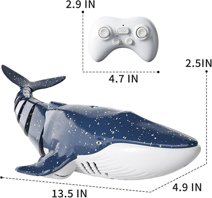 2.4Ghz Remote Control Whale Shark Toys for Boys Kids 1:18 Scale High Simulation Whale Shark for Pool Electric RC Shark Fish Toys with Light &amp Spray Water Function for 4 5 6 7 8 9 Year olds Kid