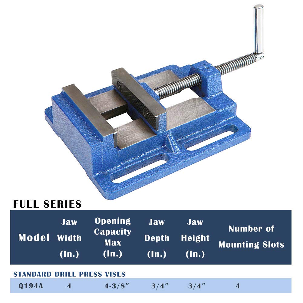 Forward 5-Inch Bench Vise Ductile Iron with Channel Steel and 360-Degree Swivel Base HY-30505-5In (5") & Forward Drill Press Vise 4", Q194A