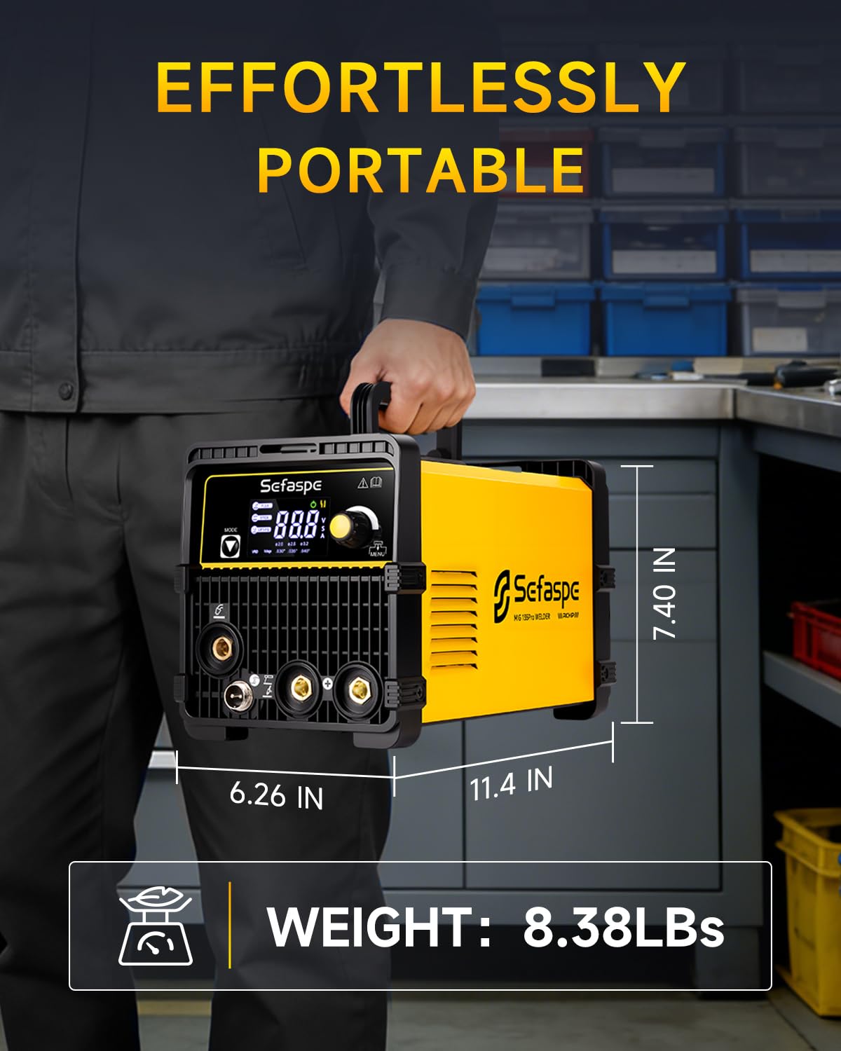 135A MIG Welder,110V 3-in-1 Flux Core Gasless MIG/Stick/Lift TIG Welding Machine with Synergic Control, Large LED Display, VRD Safety, Portable IGBT Inverter Welder for Beginners, DIY & Home Repair