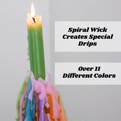 Candlestock Hippie Drippy Drip Candles - Pack of 6 Dripping Tapers - Wine Bottle Melting Candles (Pink)