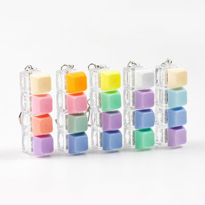 5Pcs Keyboard Fidget Toy, Colorful Loud Fidget Keyboard Keychain 4-in-1 Keyboard Clicker Fidget Toy Stress Relief, Fidget Sensory Fun Toys for Anxiety Decompression