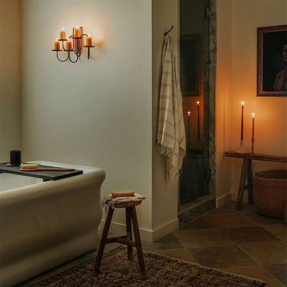 Decorative Candlestick European Light Luxury Iron Wall Mounted Candlestick Simple Living Room Porch Corridor Candle Holder Candlestick